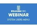 EDJOIN Webinar System Users Menu