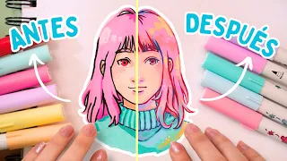¡Cómo PINTAR BONITO con MARCADORES ACRÍLICOS! 🌈 TIPS de coloreado y tutorial paso a paso