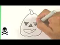 EASY How to Draw SIMPLE JACK O LANTERN