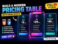 Build a Premium SaaS Pricing Table with HTML CSS Step by Step Tutorial