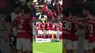 احتفالات قوية من لاعبي الأهلي بهدف بن شرقي في شباك الزمالك 