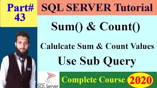 SQL Complete Course 43 - Aggregate Sum and Count Functions in SQL How to Use Sub Queries in SQL