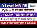 O Level M3R5 Python Programming 75 Mots Imp MCQs July 2025