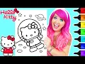 Coloring Hello Kitty Astronaut in Outer Space Coloring Page Ohuhu Paint Markers