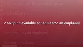 Time and Attendance for Healthcare - Using the Scheduler