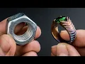 Lagu Turned a Hex Nut into BEAUTIFUL Ring- Using Only Hand Tools