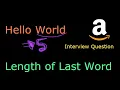 Leetcode 58 Length of Last Word - Top 150 Interview Question