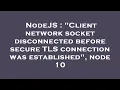 NodeJS Client network socket disconnected before secure TLS connection was established node 10