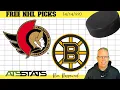 Ottawa Senators vs Boston Bruins Prediction 22 - Free NHL Picks