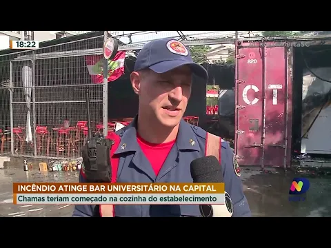 Incêndio atinge bar universitário em Florianópolis