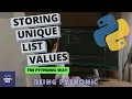 Sets in Python How to Store Unique Values From a List in a Pythonic Way