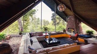 Inside an Abstract A-Frame Home in the Woods Unique Spaces Architectural Digest