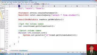 72 Advanced Java Tutorial JDBC ResultSetMetaData Java database Connectivity adv java