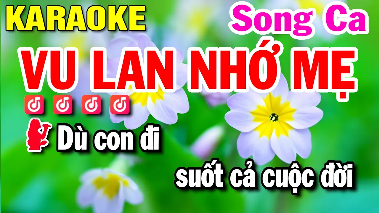 Karaoke Vu Lan Nhớ Mẹ Nhạc Sống Song Ca - Beat Phối Mới | Huỳnh Lê