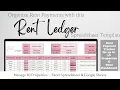 Rent Payment Ledger Google Sheet Template Rent Income General Ledger Excel for Rental Properties