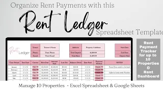 Rent Payment Ledger Google Sheet Template Rent Income General Ledger Excel for Rental Properties