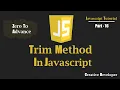 Trim Method Javascript Javascript Tutorial