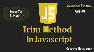 Trim Method Javascript Javascript Tutorial