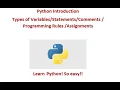 How to create Python Variables and of Assignment to variables