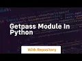 getpass module in python