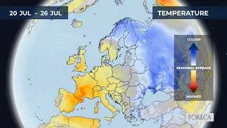 Monthly temperature forecast for Europe 2026