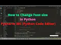 How to Change Font size in Python Pycharm IDE Python Code Editor