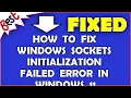 How to Fix Windows Sockets Initialization Failed Error in Windows 11