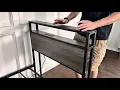 AMERLIFE Twin Size Bed Frame with Storage Headboard Charging Station Industrial Metal Platform Be