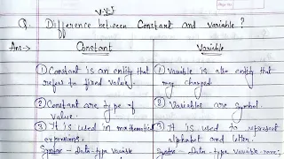 difference between constant and variable constant and variable
