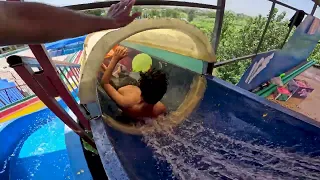 Balloon snatcher in waterslide