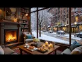 Lagu Tranquil Winter Jazz Café ❄️ Gentle Piano \u0026 Crackling Fireplace for Study \u0026 Sleep