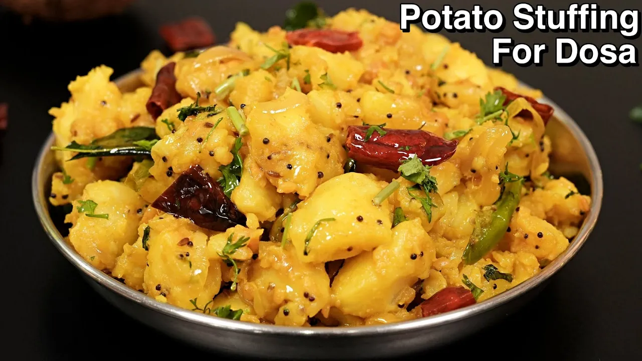 Authentic Masala Dosa Stuffing Recipe - Potato Masala For Dosa   Quick & Easy Stuffing