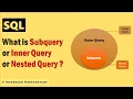 What is Subquery or Nested query or Inner Query in SQL