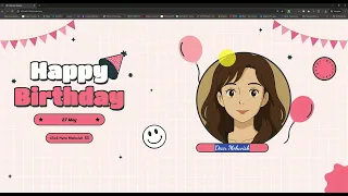 Create a Beautiful Happy Birt ay Webpage - HTML CSS JS Tutorial Beginner Friendly