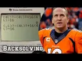 Peyton Manning Teaches Backsolving