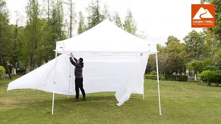 Ozark Trail 10x10 Commercial Canopy with Sidewall Set up instruction