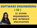 21 System Requirements and Interface Specification with Example SE
