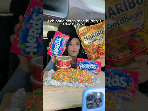 How I cook in the car 🚗 chipotle nerds rope burrito