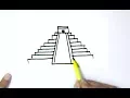 How to draw Ziggurat or Mayan pyramid - step by step for beginners