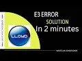 E3 error code solution in Lloyd air condtioner