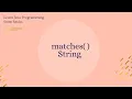 String matches method in Java