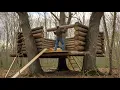Download Lagu Man Builds 2 Insane Treehouses Between Giant Oak Trees | Solo Bushcraft in the Forest. @AlexKor16​