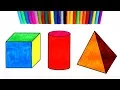 Coloring Shapes for Toddlers Coloring 3D Shapes Colorful House Tv