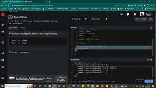 Coding challenge reverse a string in js