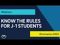 Know the Rules for J-1 Students