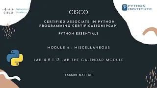 Python Essentials 2 CISCO LAB 4 6 1 13 LAB the calendar module