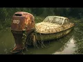 The man transforms an abandoned rusty engine into a brand new 150hp boat engine full restoration