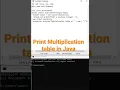 Print multiplication table in Java Multiplication table in Java