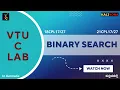 Binary Search Program in C VTU C Programming Lab Kaliyona In Kannada