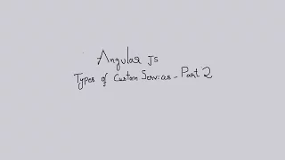 Angular Js - Types of Services Part 2